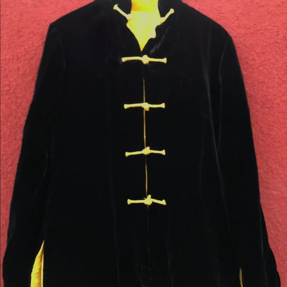 Women’s Black Velvet Chinese Mandarin Jacket